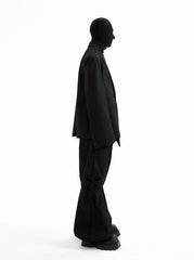 TRIANGLE PROJECT Asymmetrical Padded-Shoulder Oversized Blazer