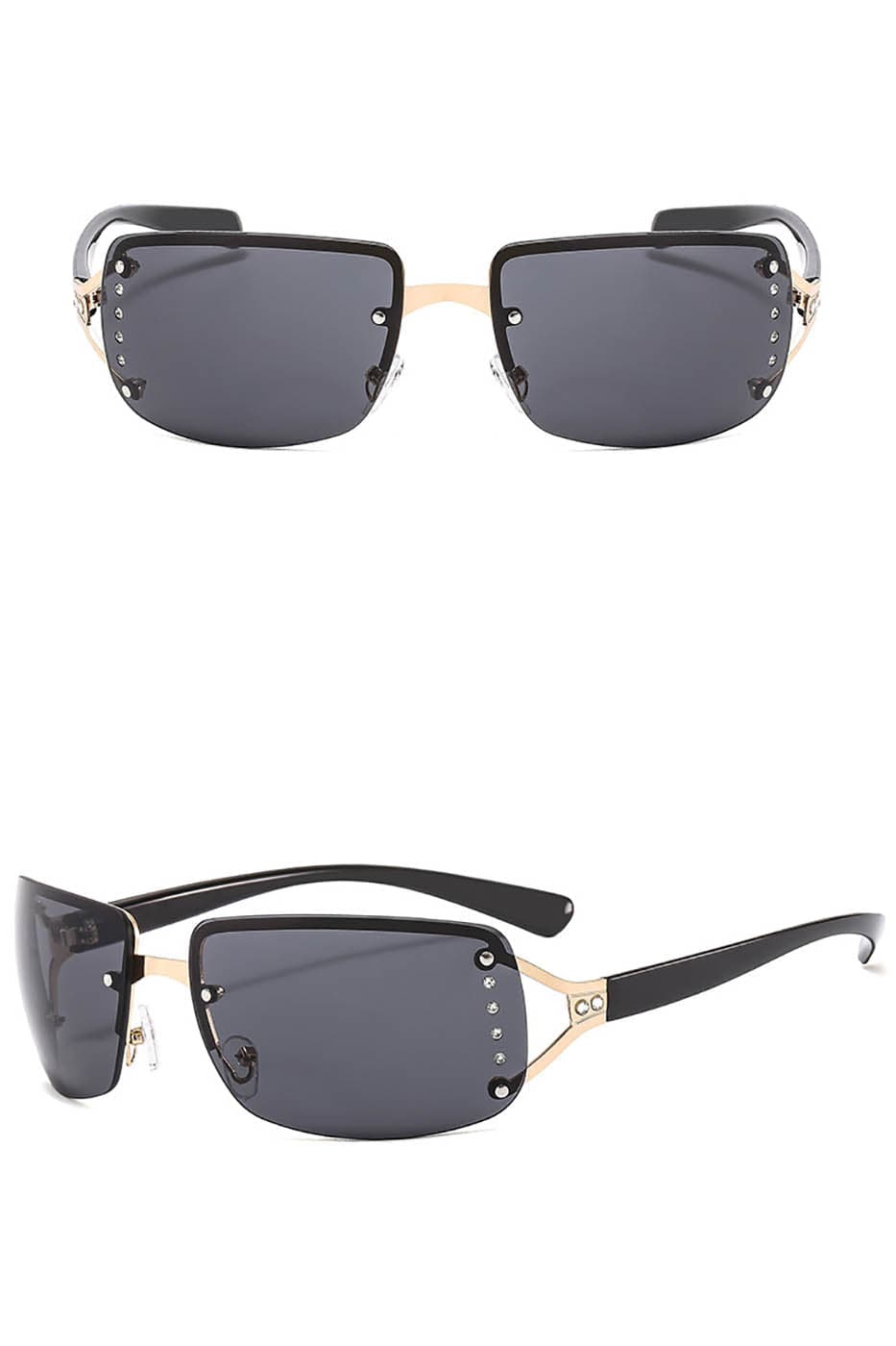 DAMAGE ASIA OPTICALS Semi-Rim Square Gradient Sunglasses