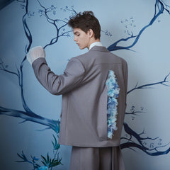 JIECHI Wild Flower Rope-Tie Oversized Blazer