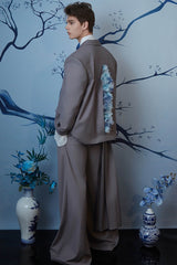 JIECHI Wild Flower Rope-Tie Oversized Blazer