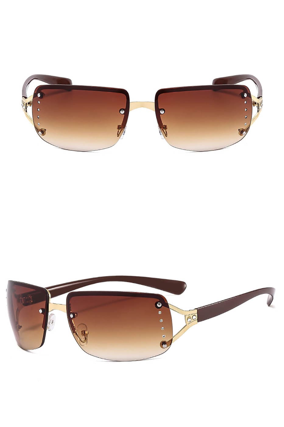 DAMAGE ASIA OPTICALS Semi-Rim Square Gradient Sunglasses