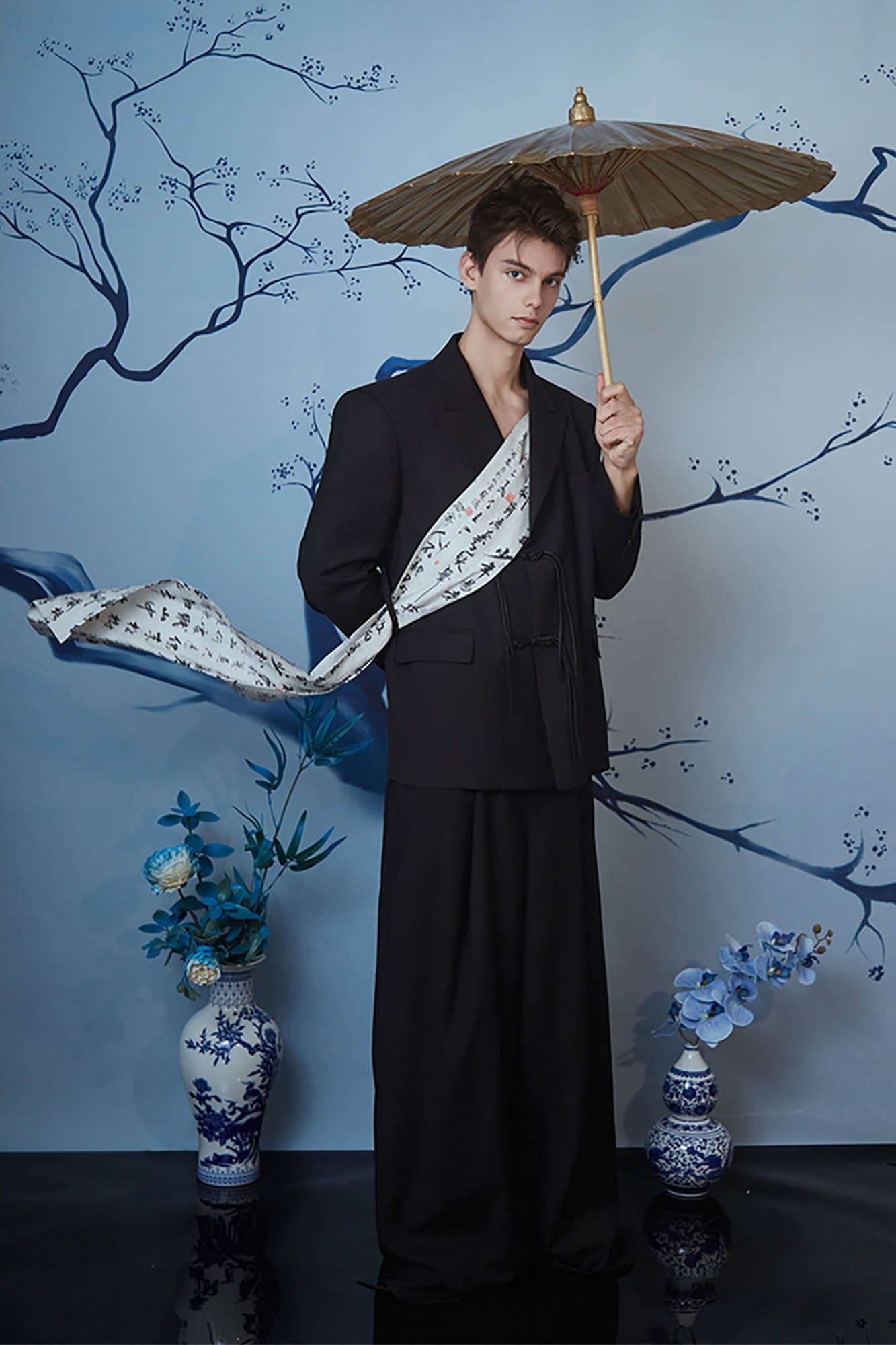 JIECHI Essential Draped Wide-Leg Pants