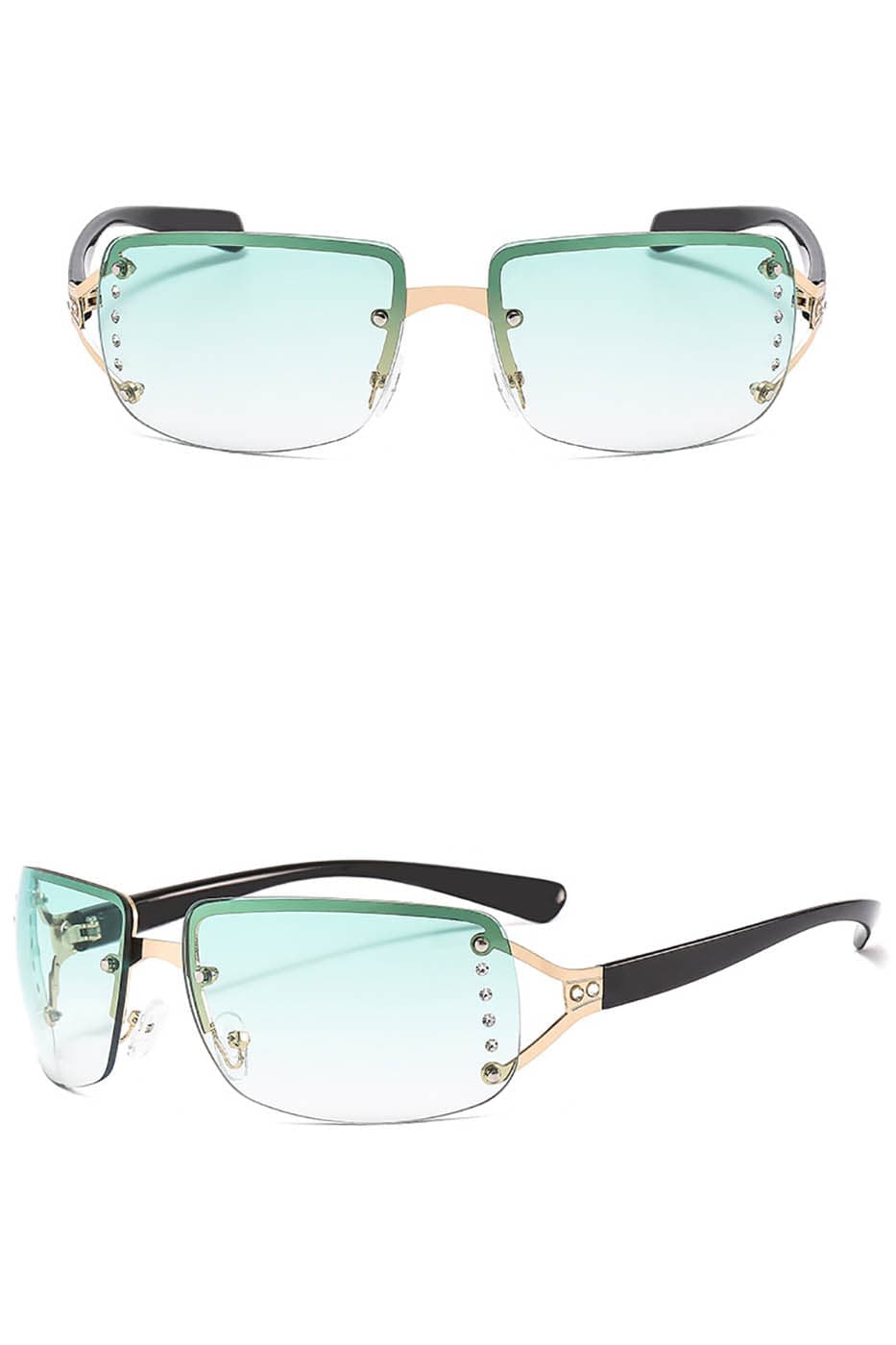 DAMAGE ASIA OPTICALS Semi-Rim Square Gradient Sunglasses