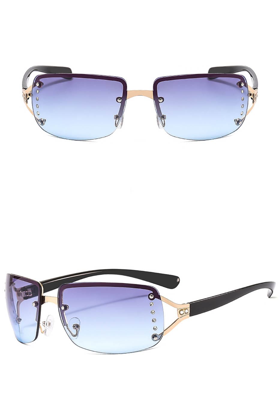 DAMAGE ASIA OPTICALS Semi-Rim Square Gradient Sunglasses