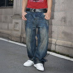 VINKID Asymmetrical Spliced Distressed Jeans