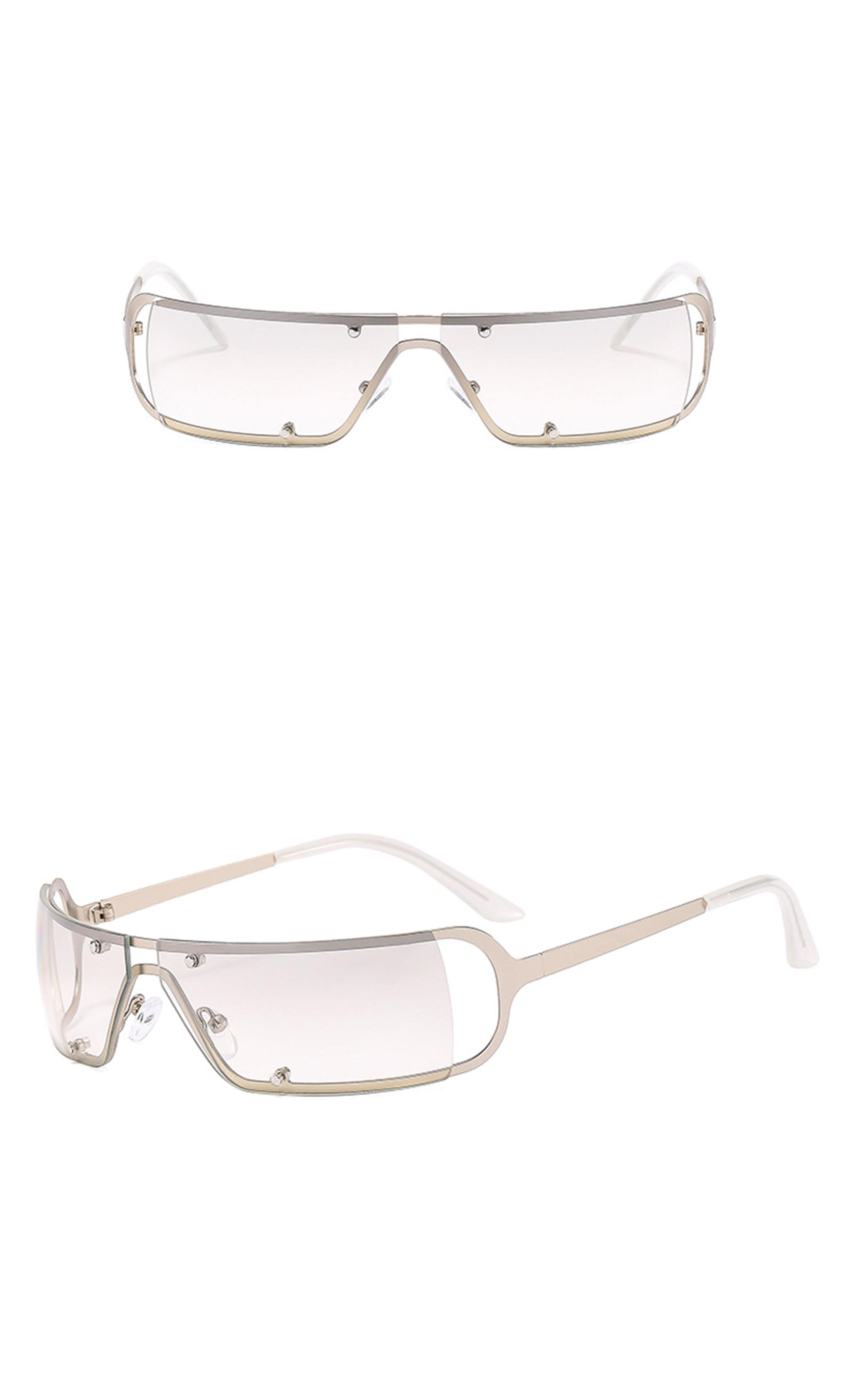 DAMAGE ASIA OPTICALS Modern Rivet Square Frame Sunglasses