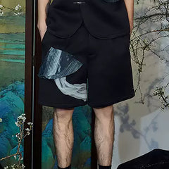 JIECHI Crinkled Tulle Layered Shorts