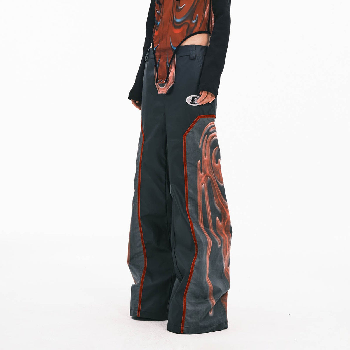 EMBRYO Totem Spliced Wide-Leg Pants