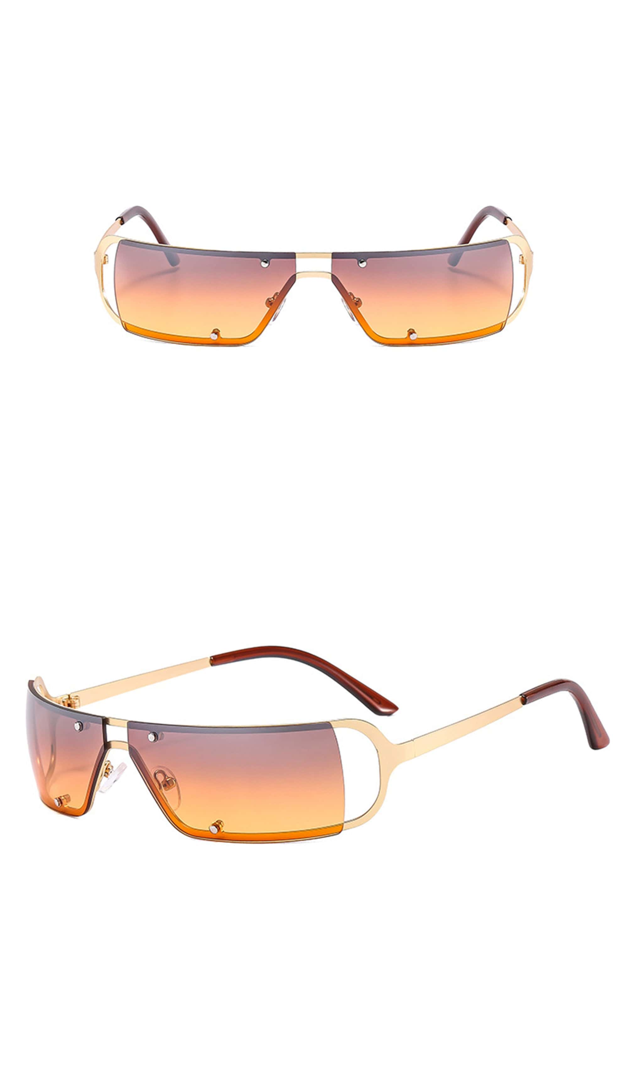 DAMAGE ASIA OPTICALS Modern Rivet Square Frame Sunglasses