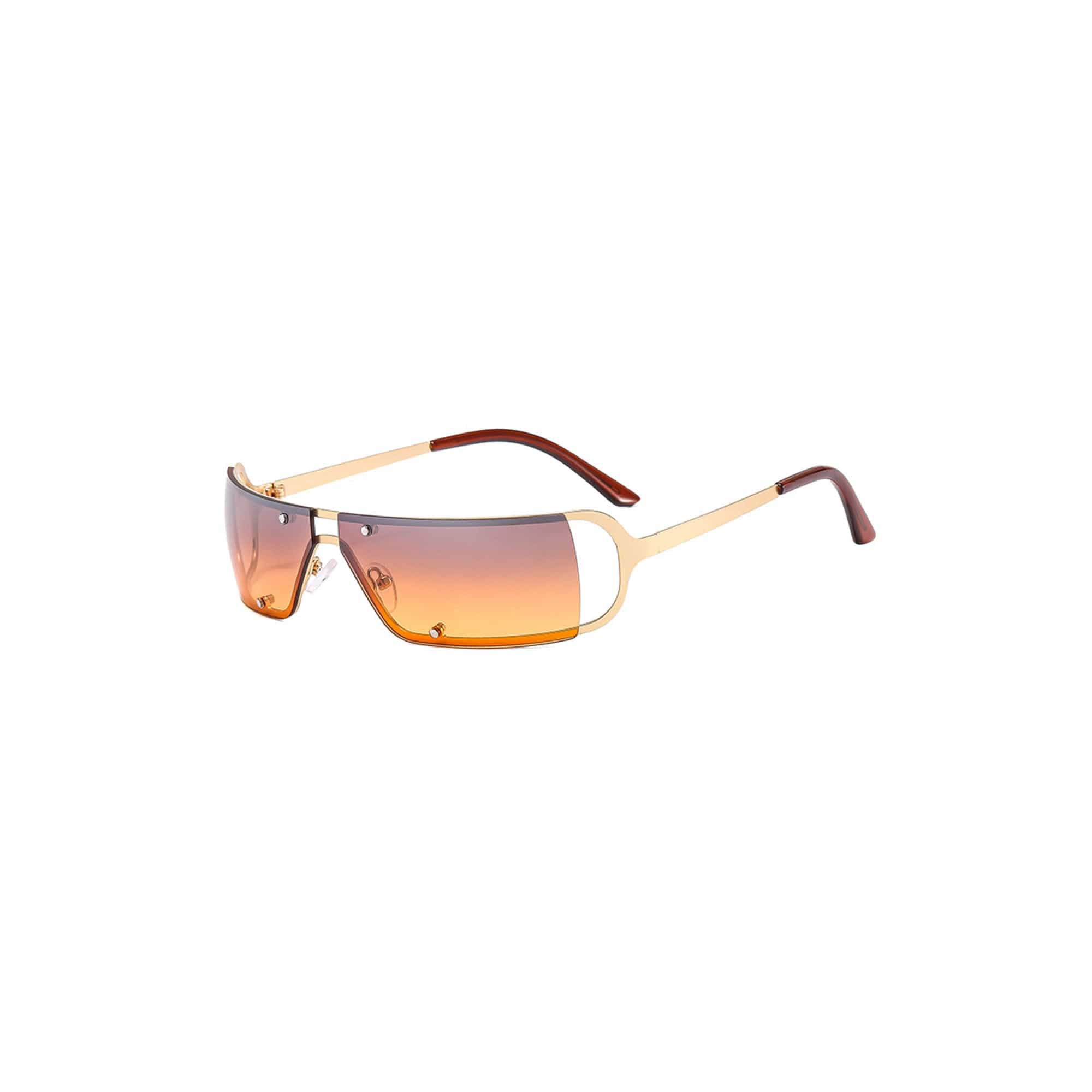 DAMAGE ASIA OPTICALS Modern Rivet Square Frame Sunglasses