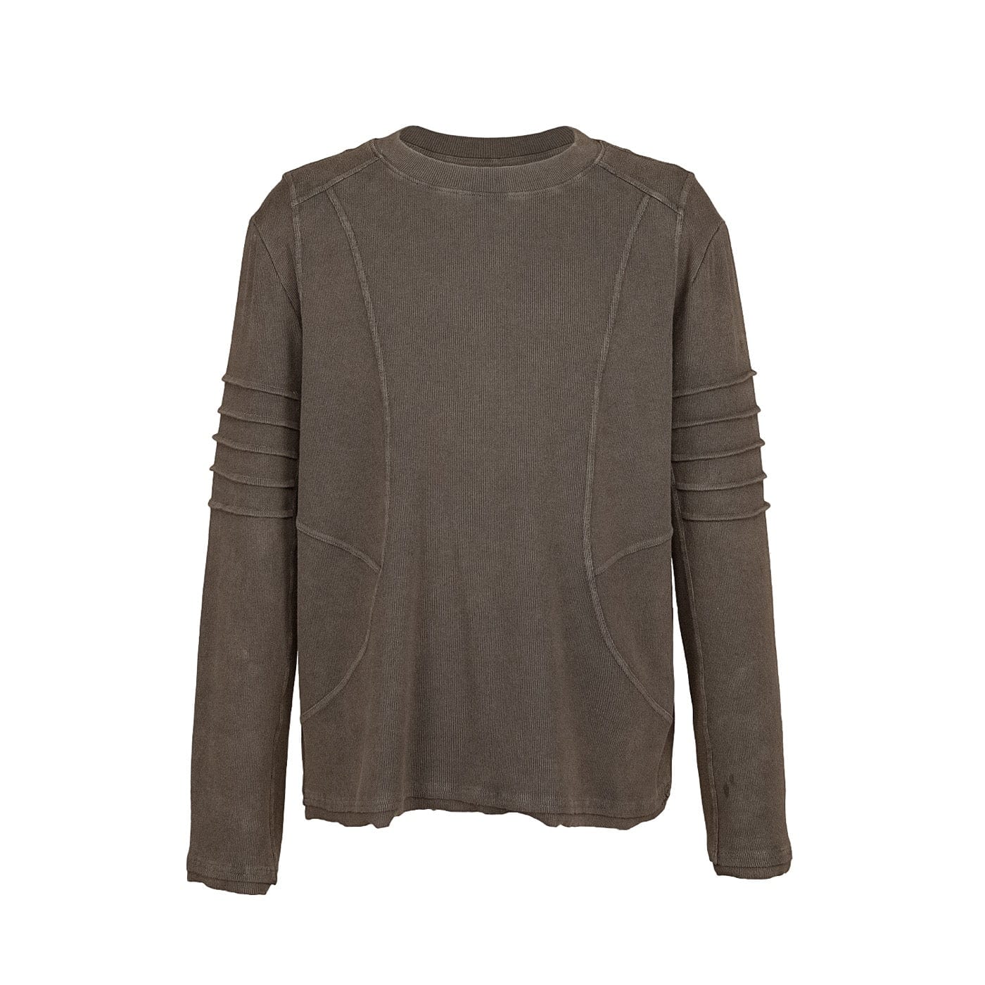 UNDERWATER Distressed Deconstructed Light Sweatshirt Brown