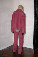 RICHILL Frayed Shoulder Corduroy Jacket