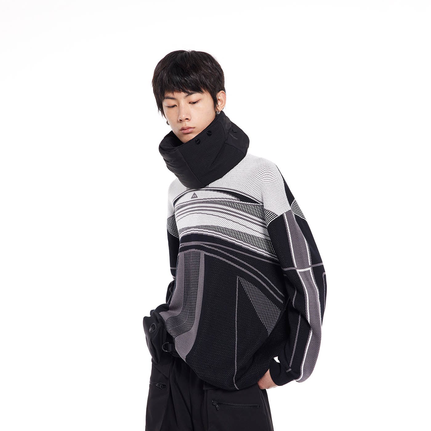 49PERCENT Future Striped Knitted Sweatshirt