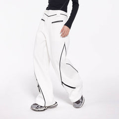 49PERCENT Paneled Zipper Wide-Leg Pants
