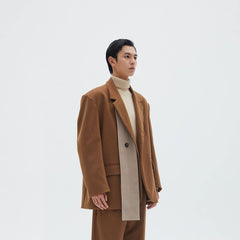 LEONSENSE Spliced Oversized Suit Jacket