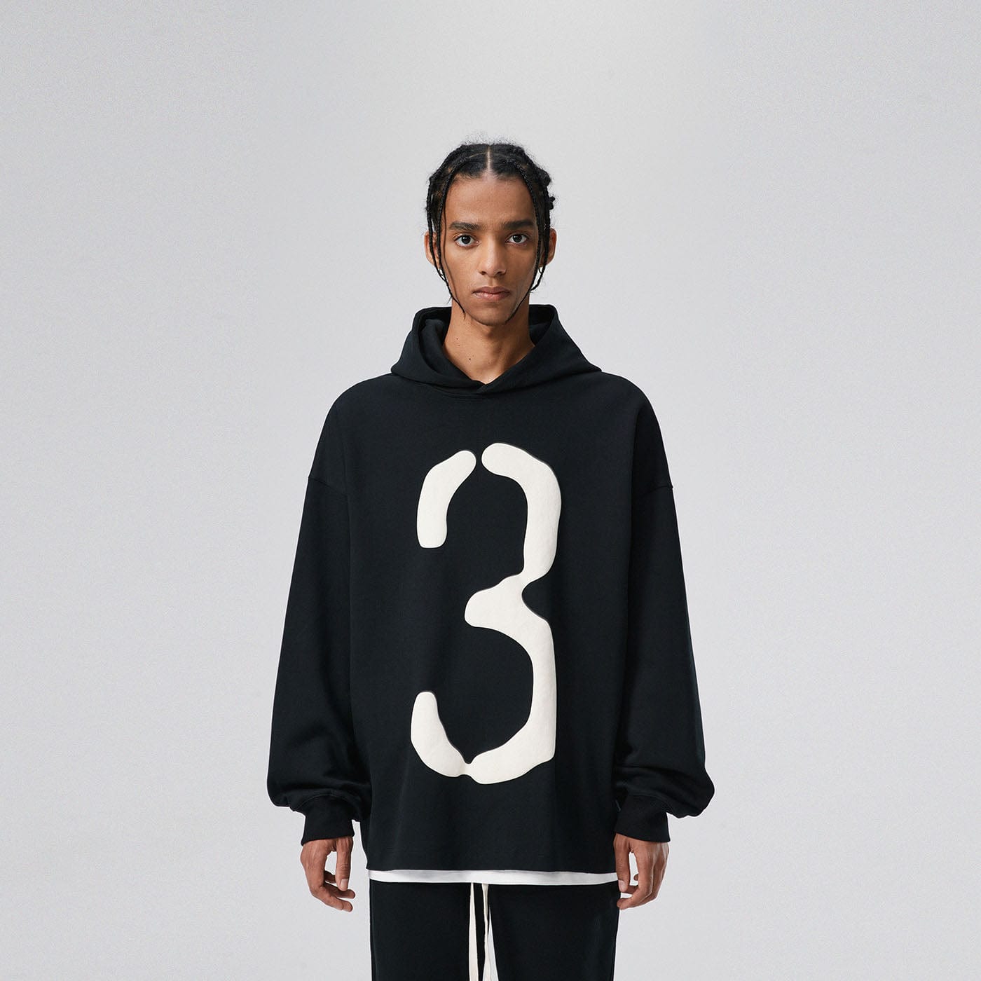 BONELESS Number 3 Puff-Print Hoodie
