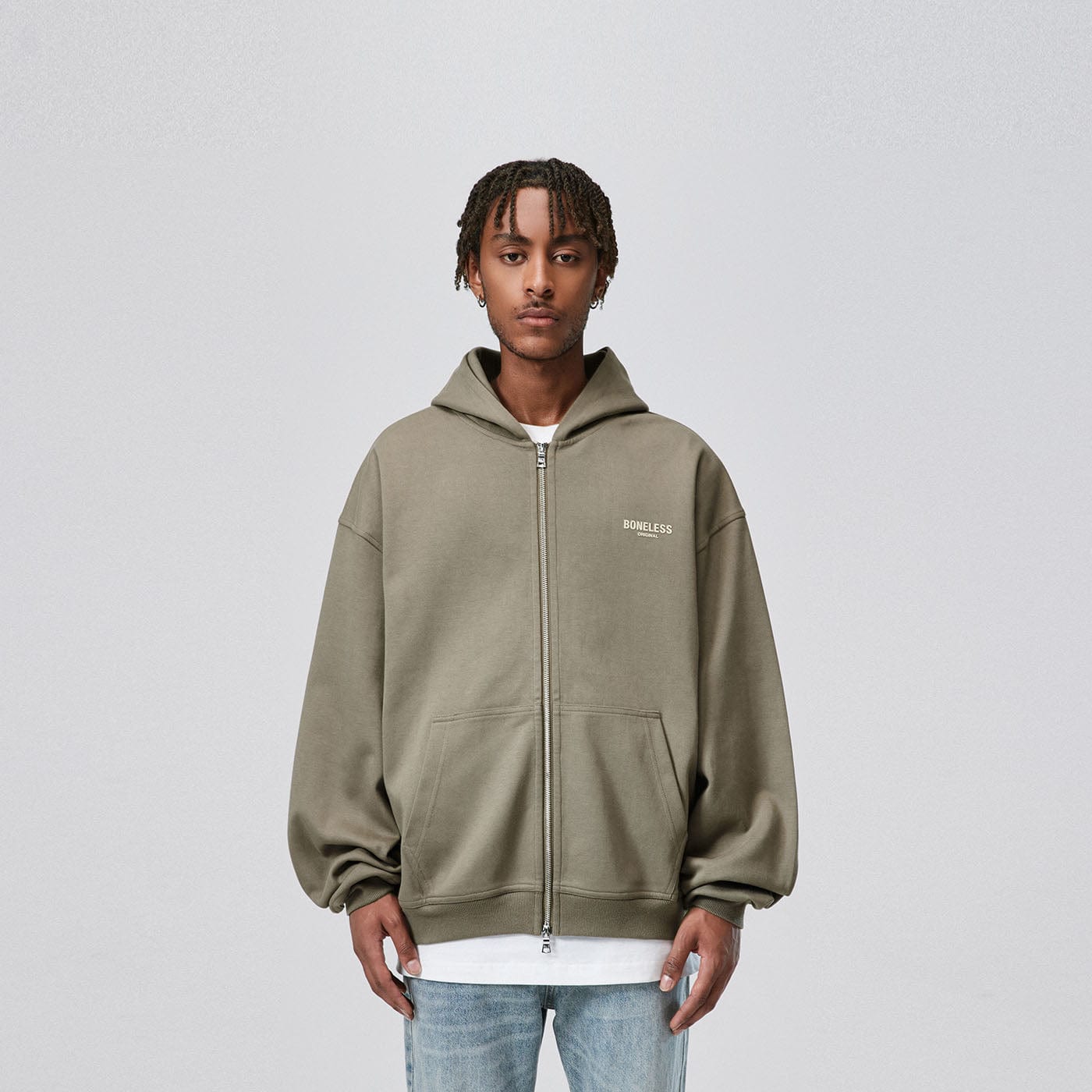 BONELESS Original Series LOGO Zip-Up Hoodie (Only Size M Left)