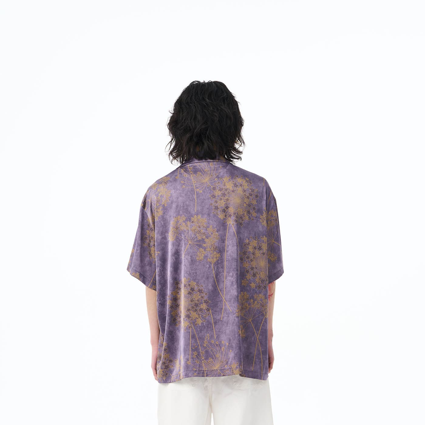 EPIC POETRY Dandelion Cuban Half Shirt Purple