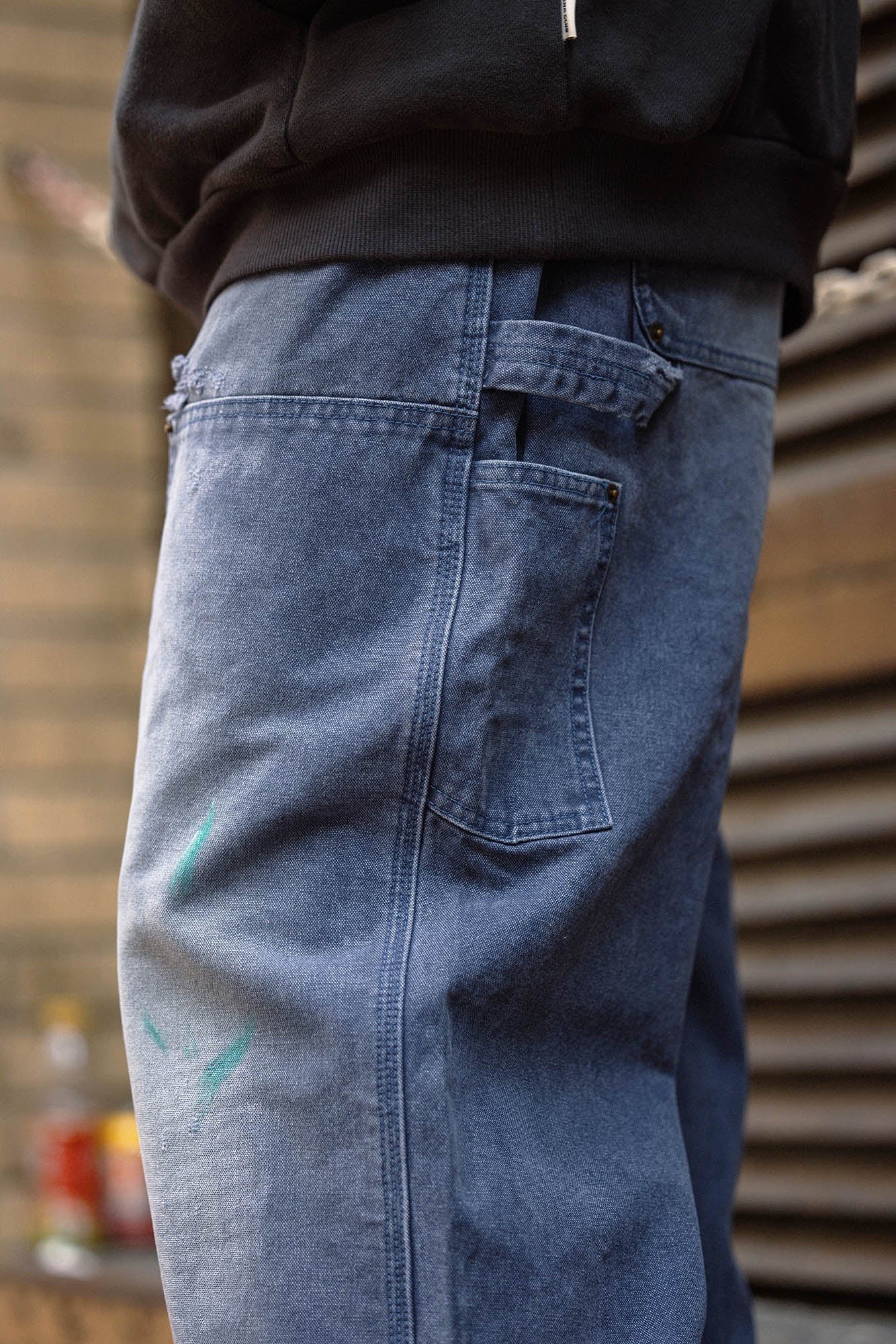 BANANA CLUB Distressed Paint-Splattered Double Knee Jeans