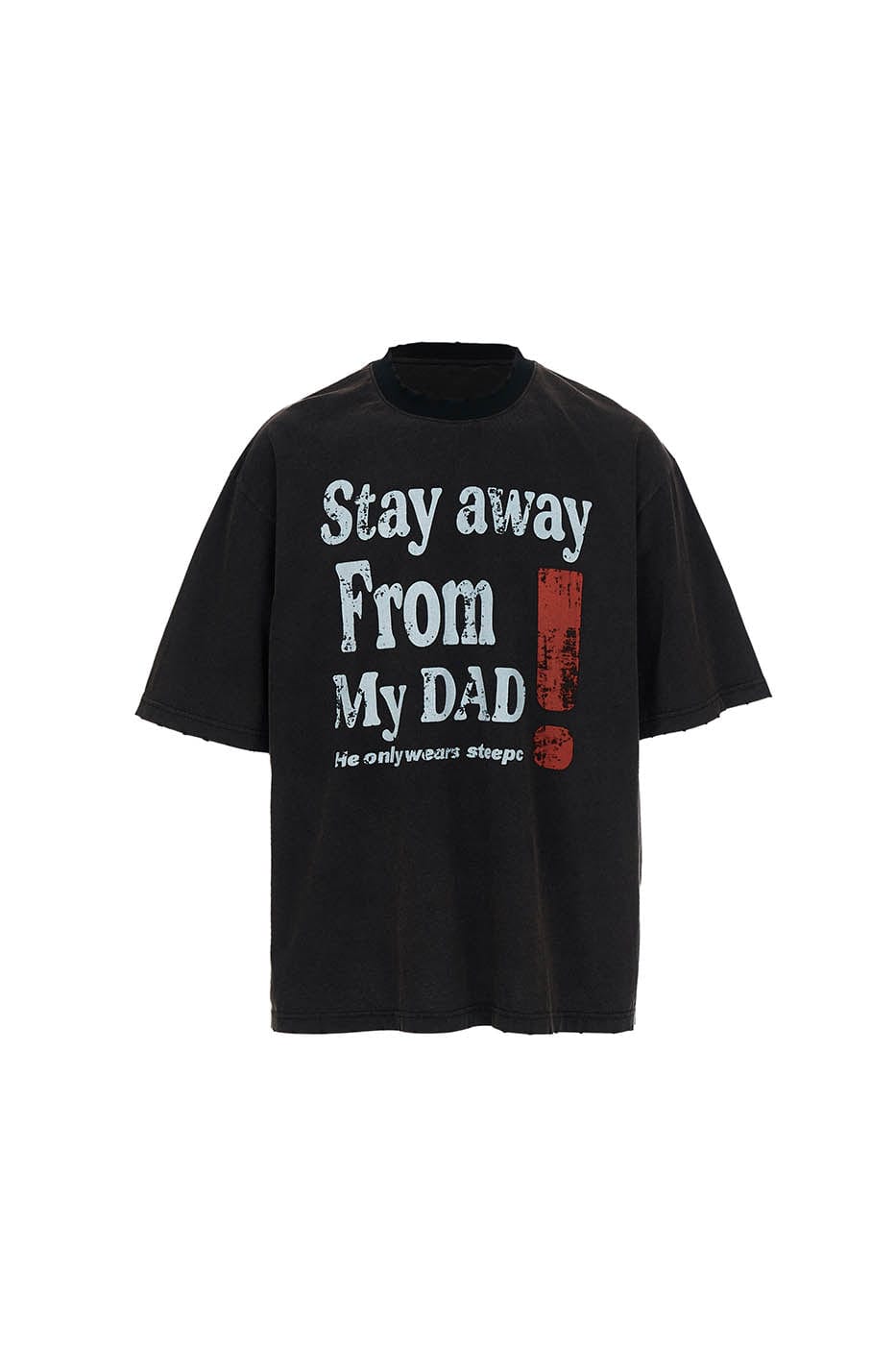 STEEPC Distressed Slogan Full-Print T-Shirt