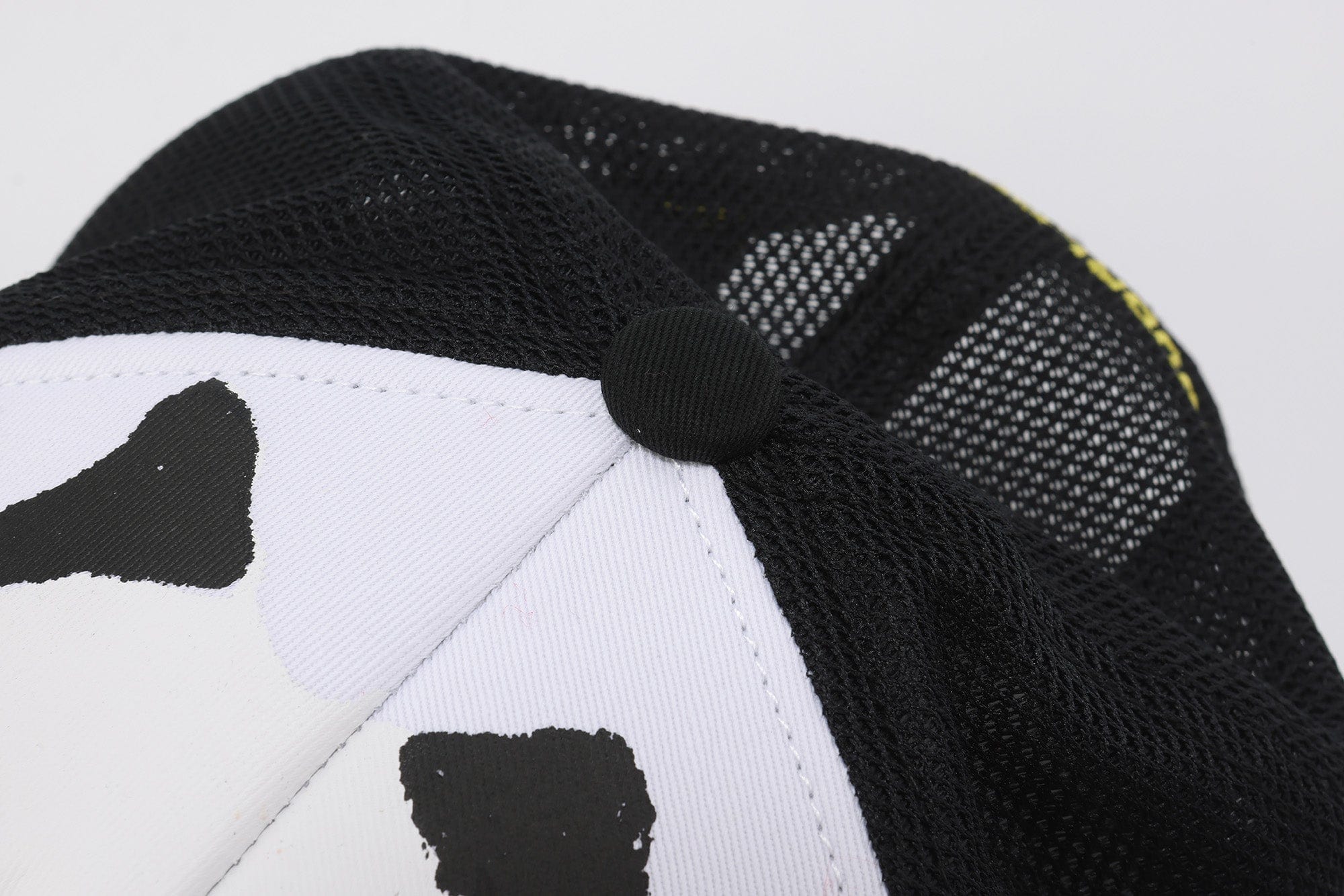 FVVO Panda Patchwork Frayed Mesh Cap