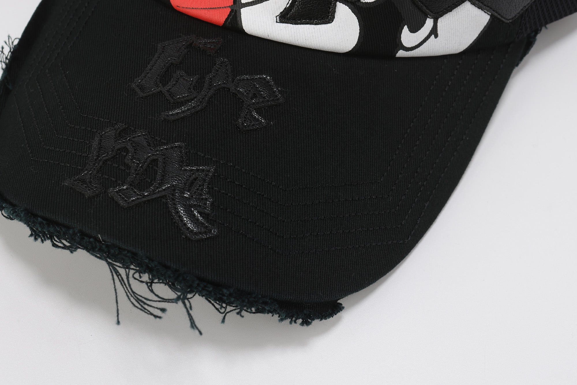 FVVO Mickey Mouse Patchwork Frayed Mesh Cap