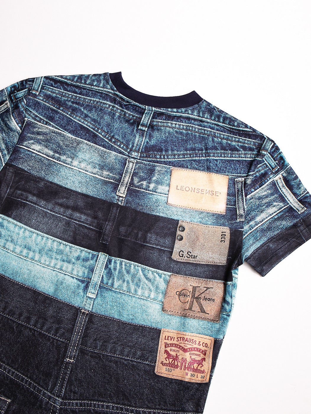 LEONSENSE Full Print Jeans T-Shirt