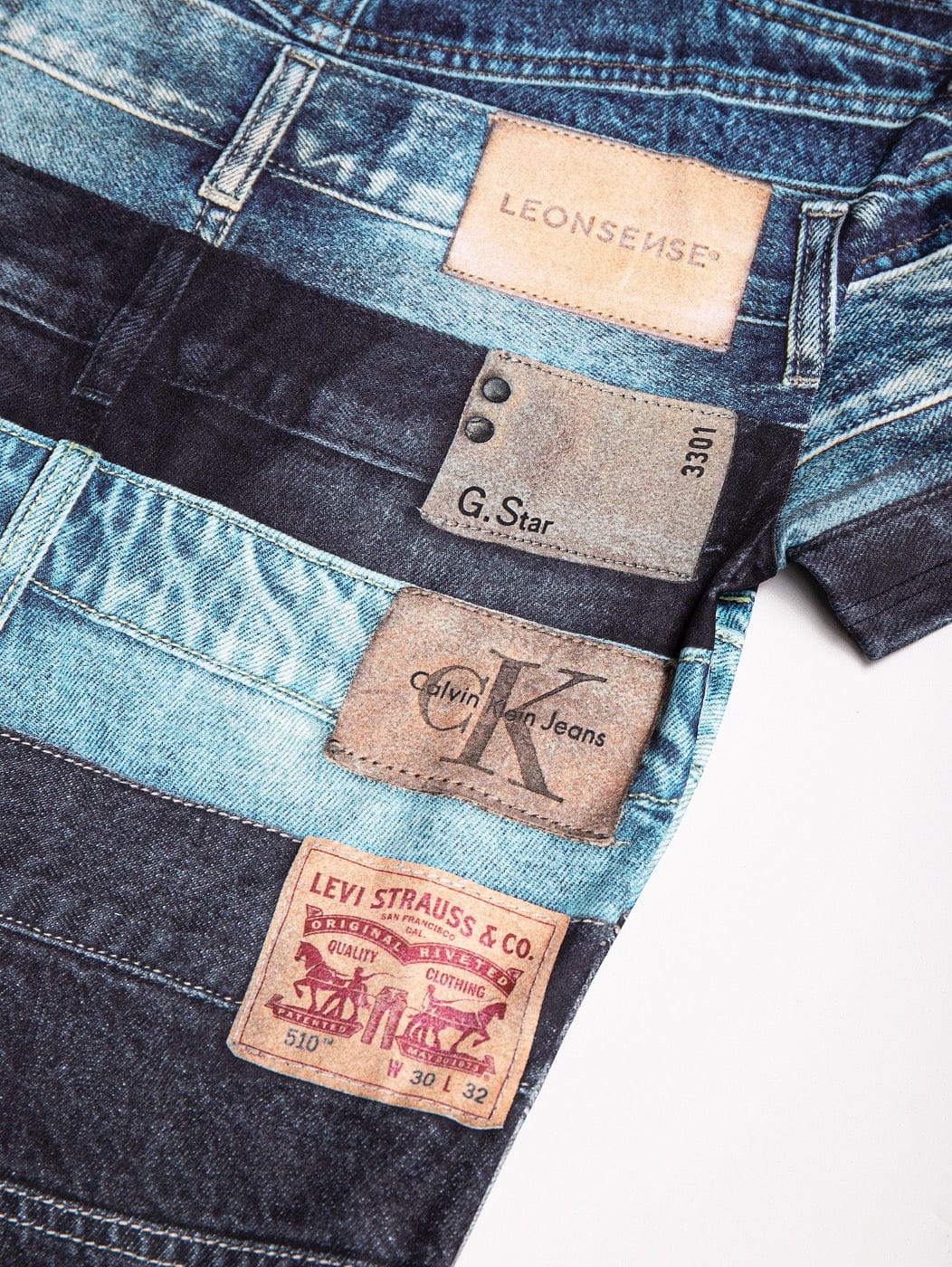 LEONSENSE Full Print Jeans T-Shirt