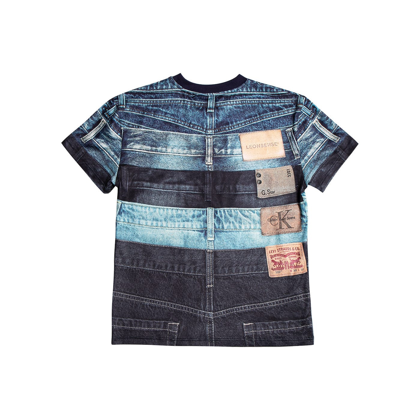 LEONSENSE Full Print Jeans T-Shirt
