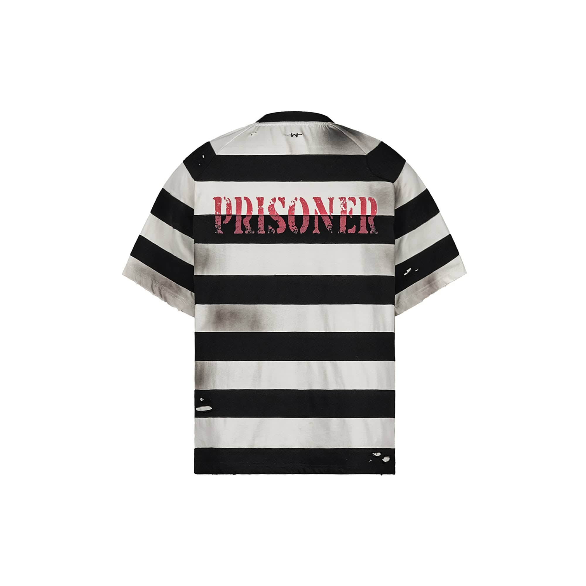 UNDERWATER The Jailbird Distressed Striped T-Shirt