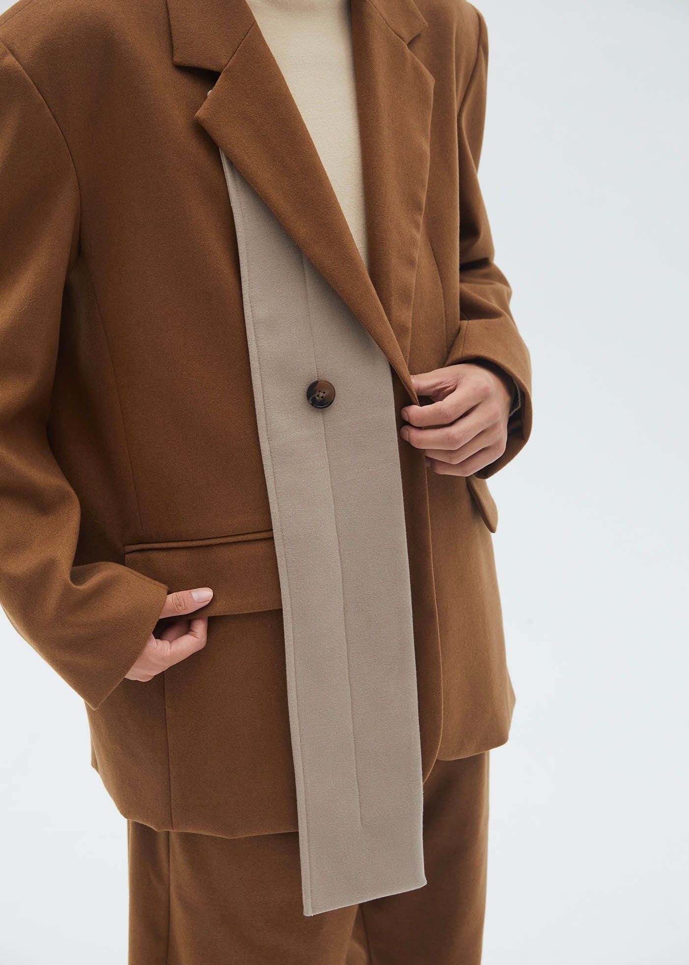LEONSENSE Spliced Oversized Suit Jacket