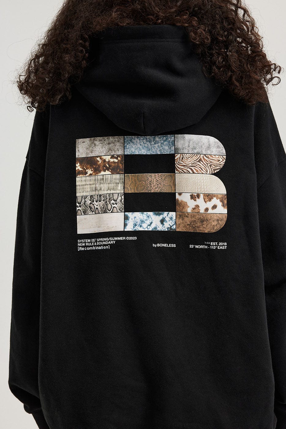 BONELESS LOGO Textures Graphics Hoodie