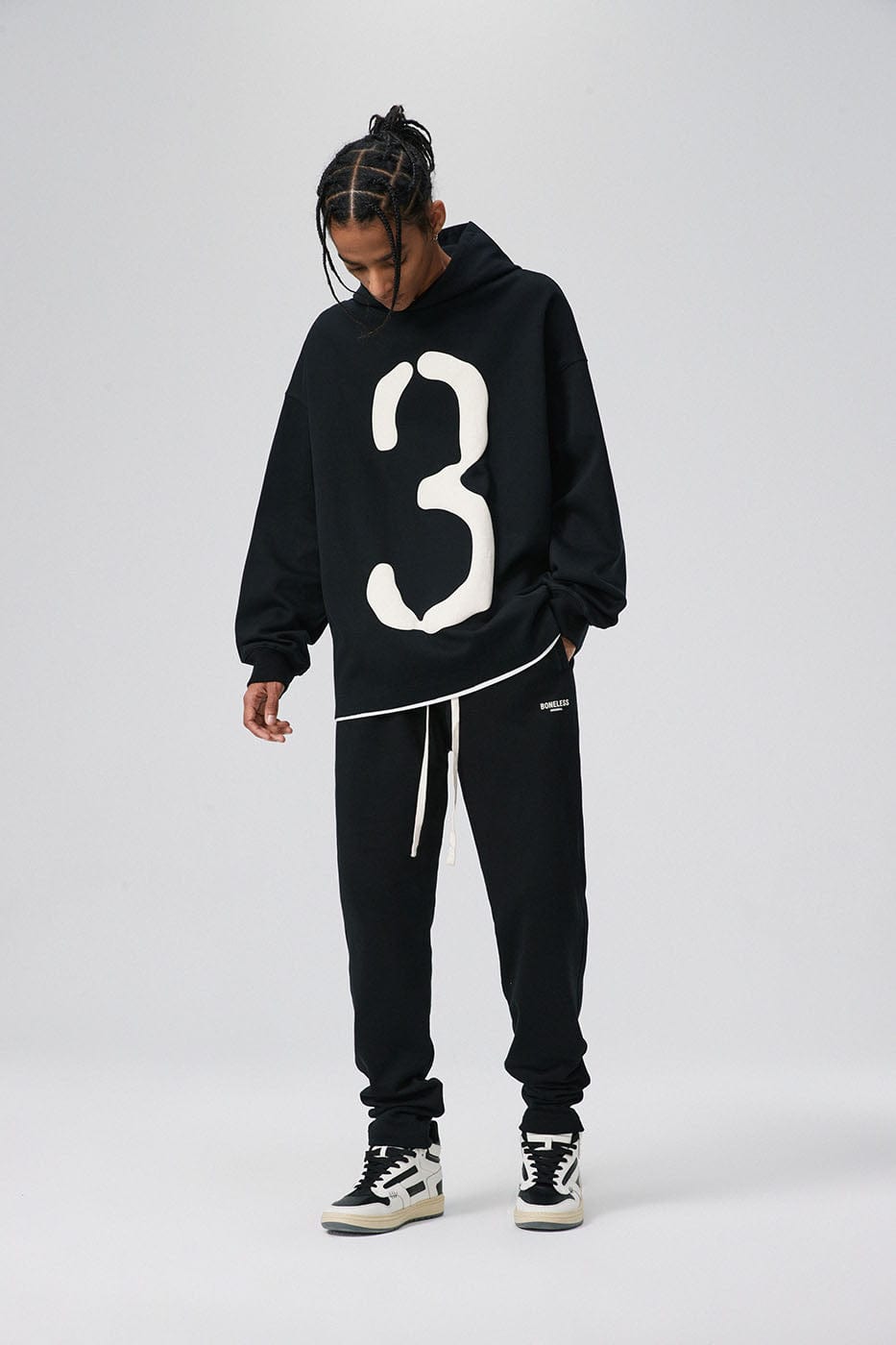 BONELESS Number 3 Puff-Print Hoodie