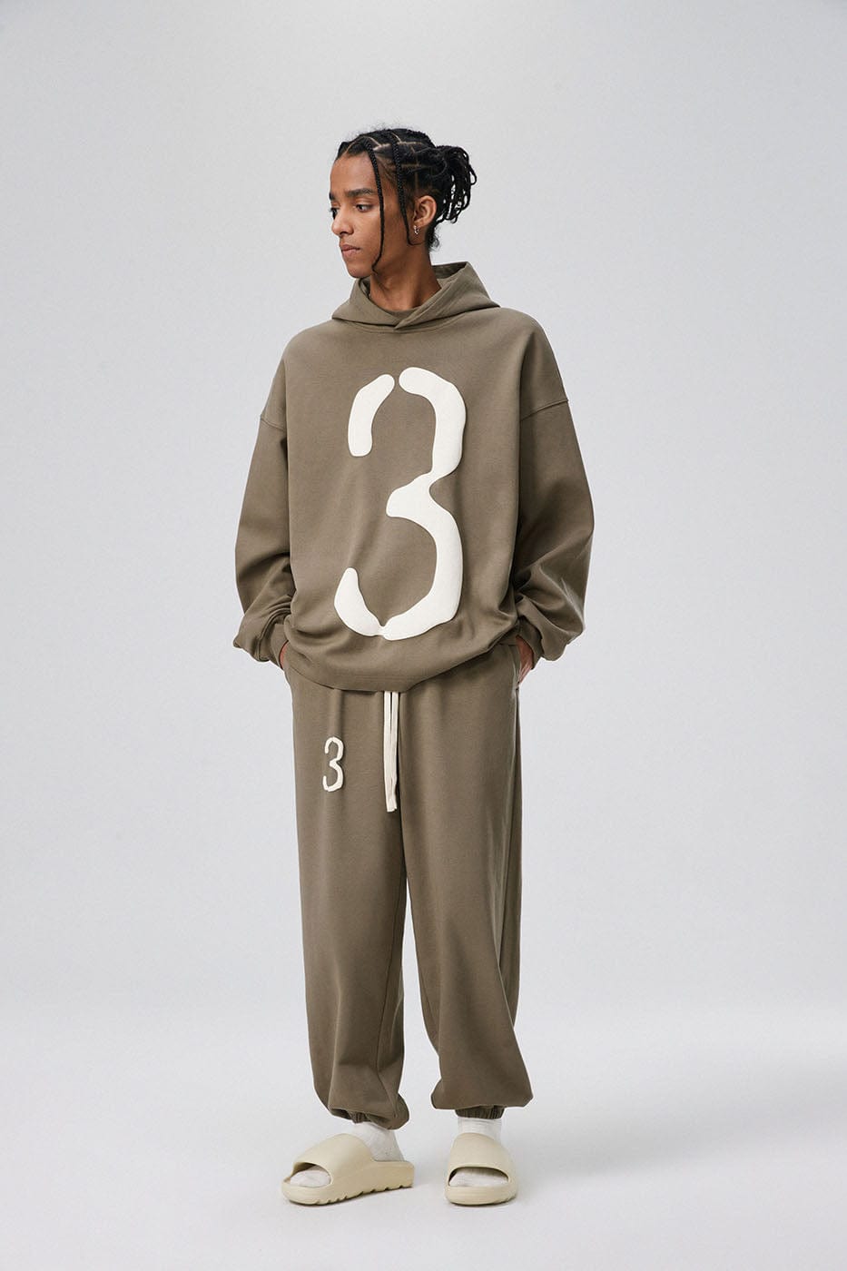 BONELESS Number 3 Puff-Print Hoodie