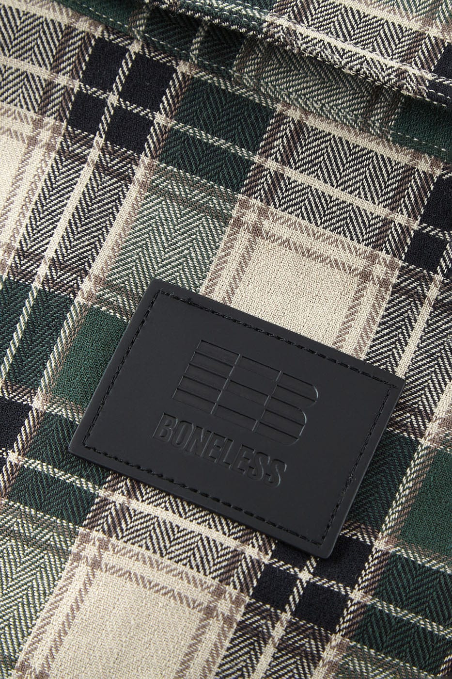 BONELESS Gothic Slogan Plaid Shirt