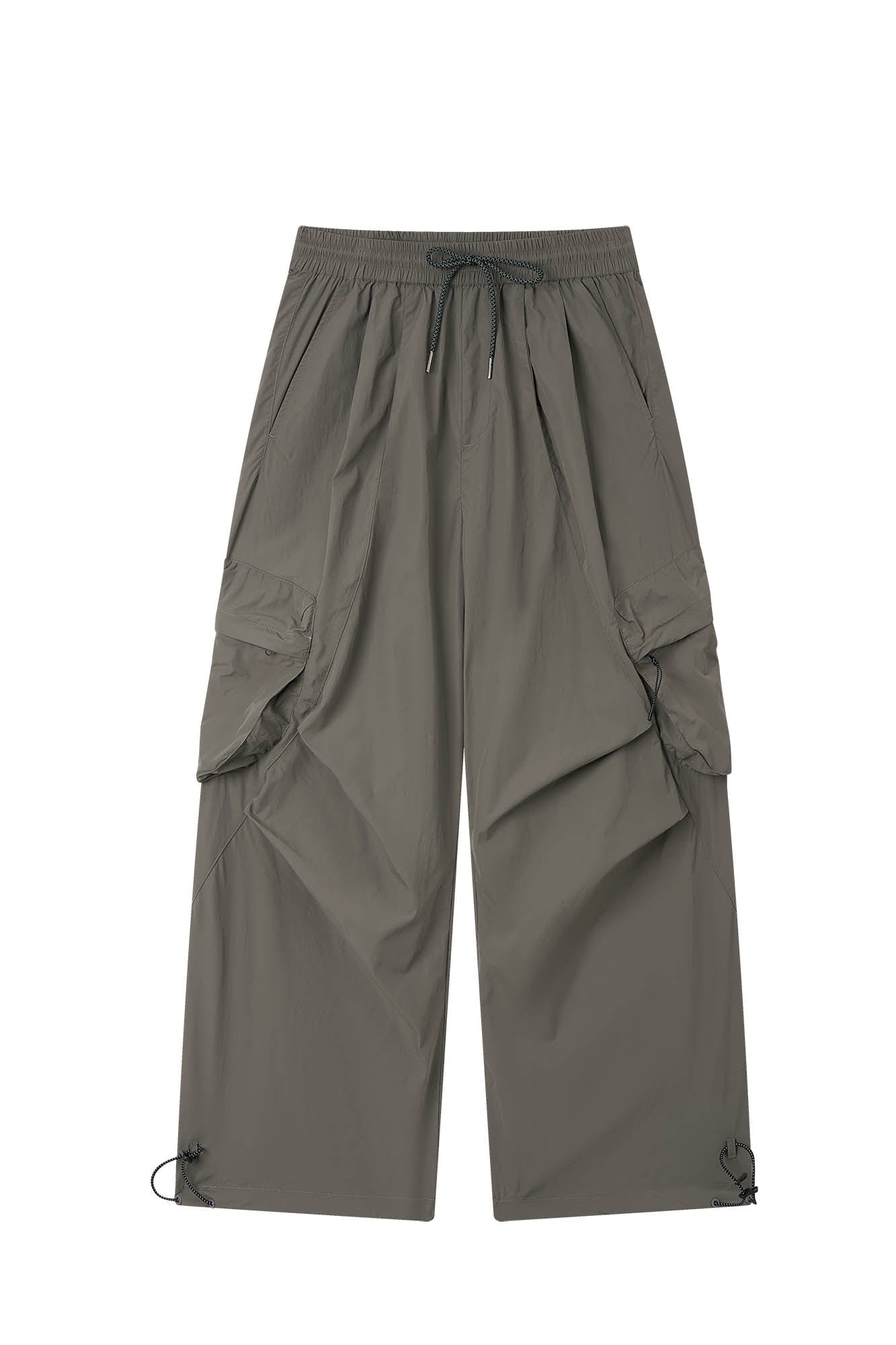 1997 POSTOFFICE Splatter Camo Crinkled Drawstring Cargo Pants