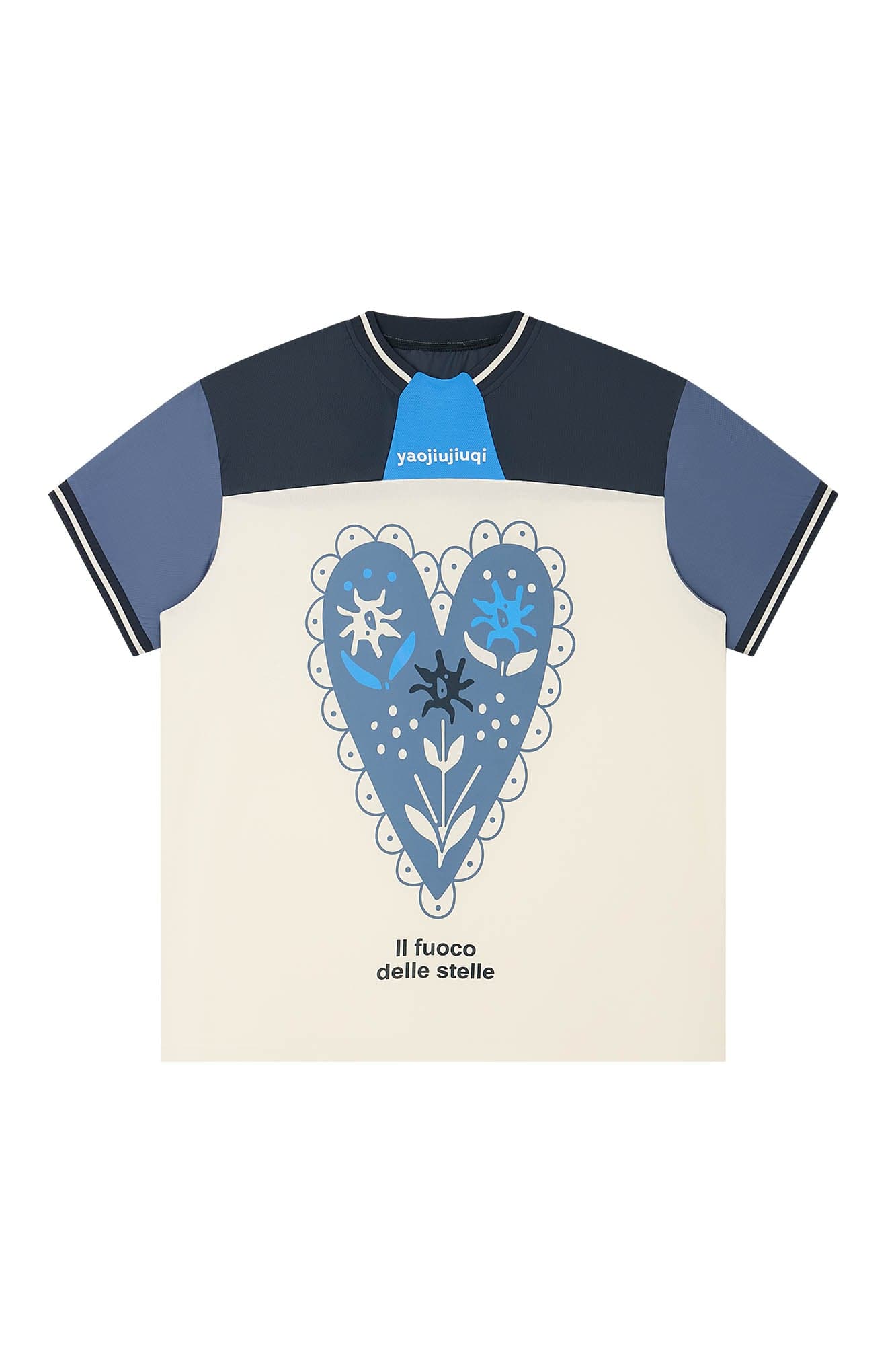 1997 POSTOFFICE Heart Floral Panelled Qucik-Dry T-Shirt