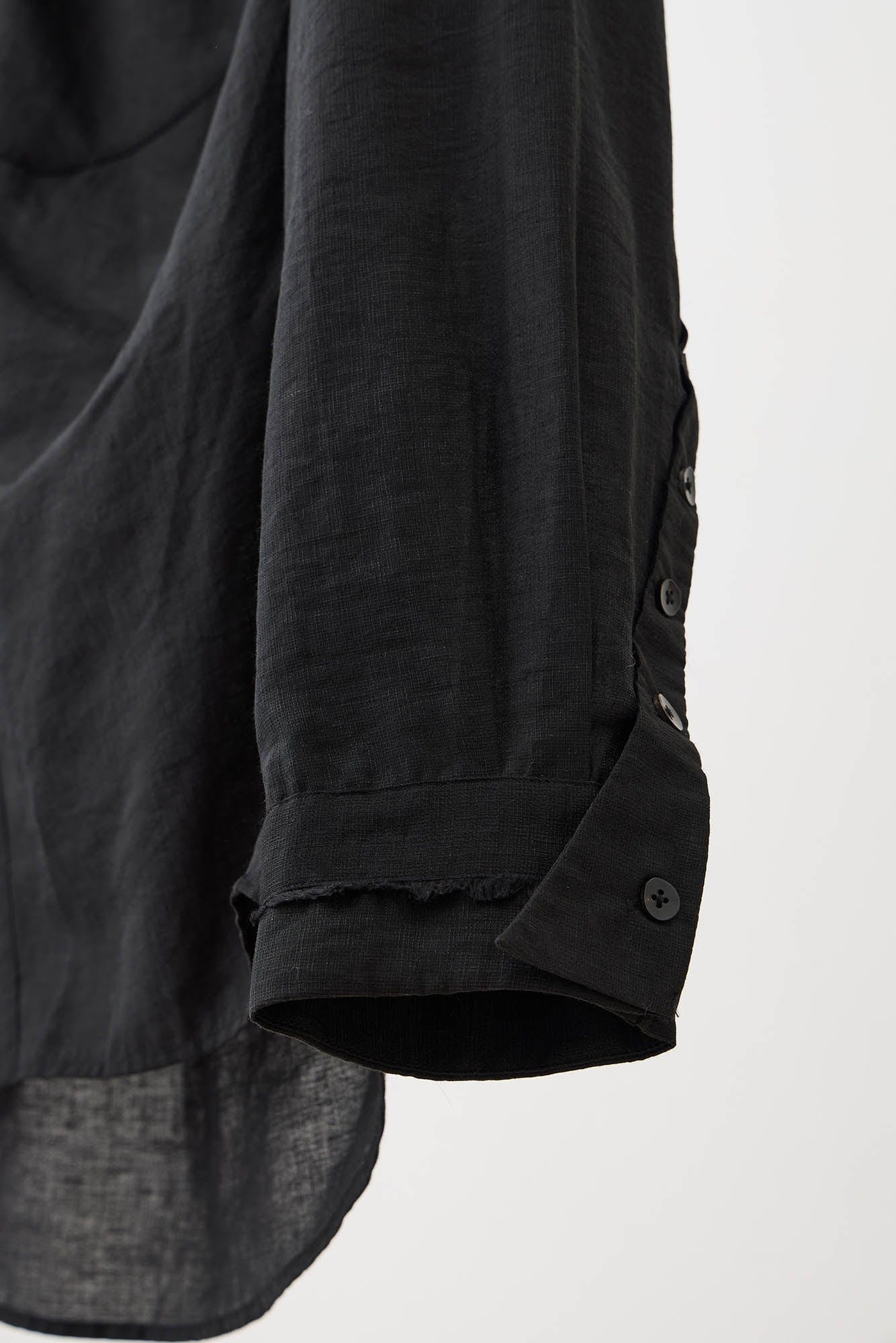ILNya Nieternite Nifutur Asymmetrical Sheer Draped Button-Up Shirt