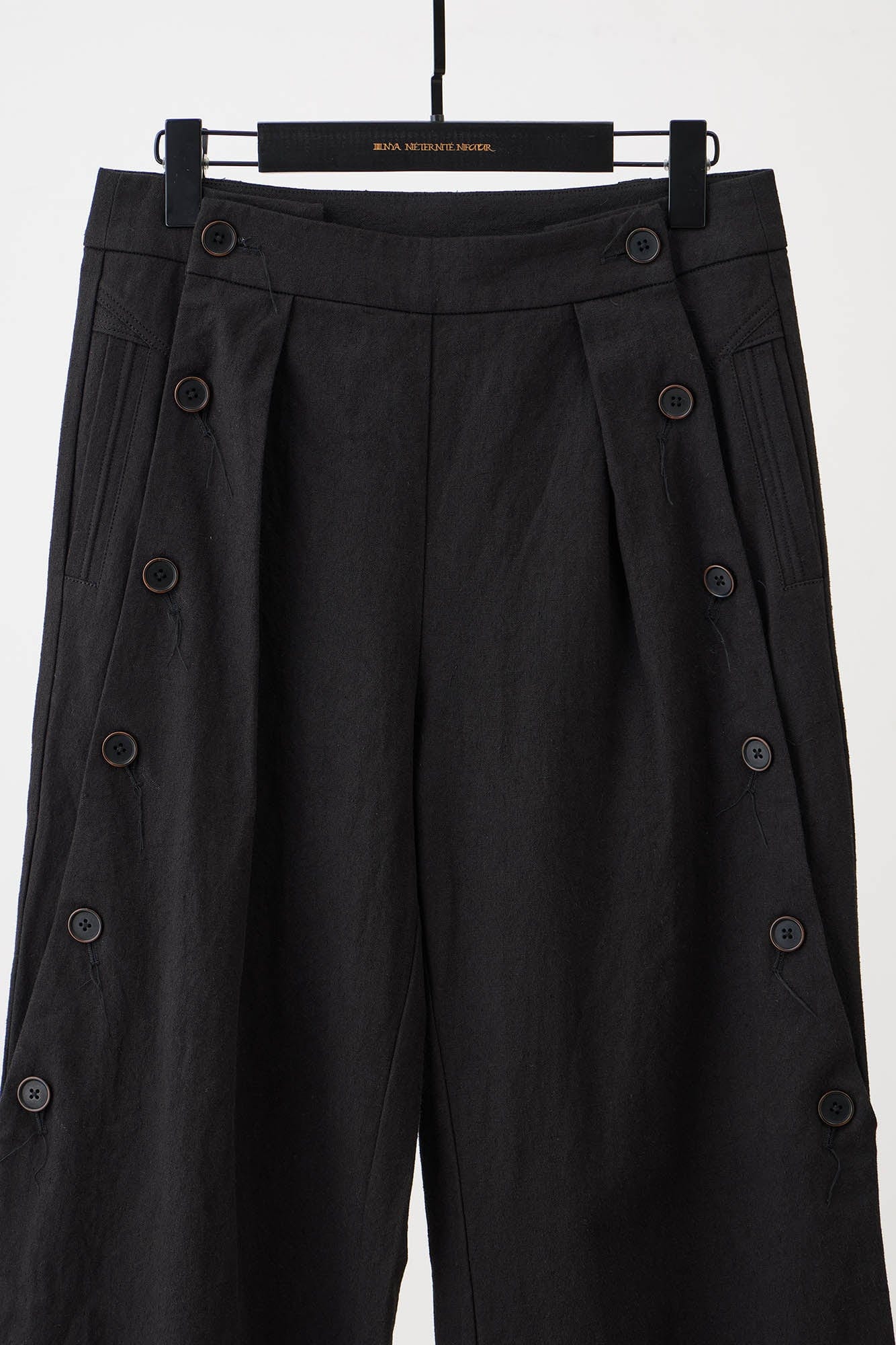 ILNya Nieternite Nifutur Side Button Pleated Wide-Leg Trousers