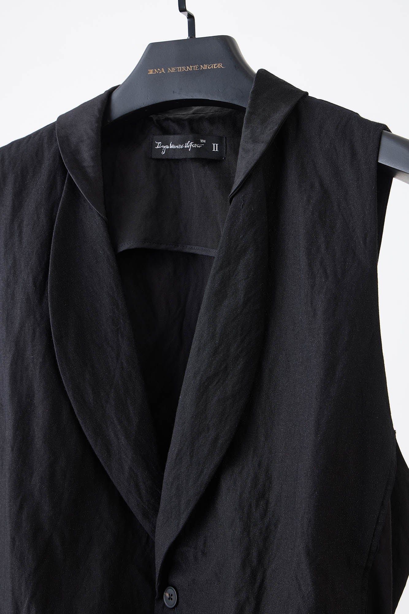 ILNya Nieternite Nifutur Asymmetrical Shawl Collar Belted Crinkled Vest