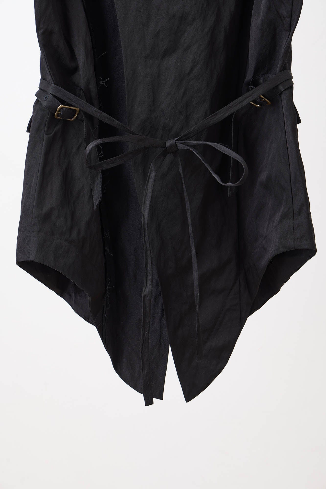 ILNya Nieternite Nifutur Asymmetrical Shawl Collar Belted Crinkled Vest