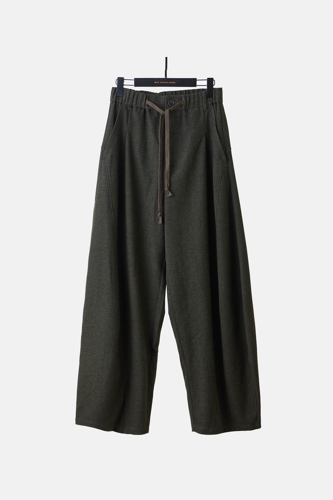 ILNya Nieternite Nifutur Slanted Spliced Drawstring Wide-Leg Pants