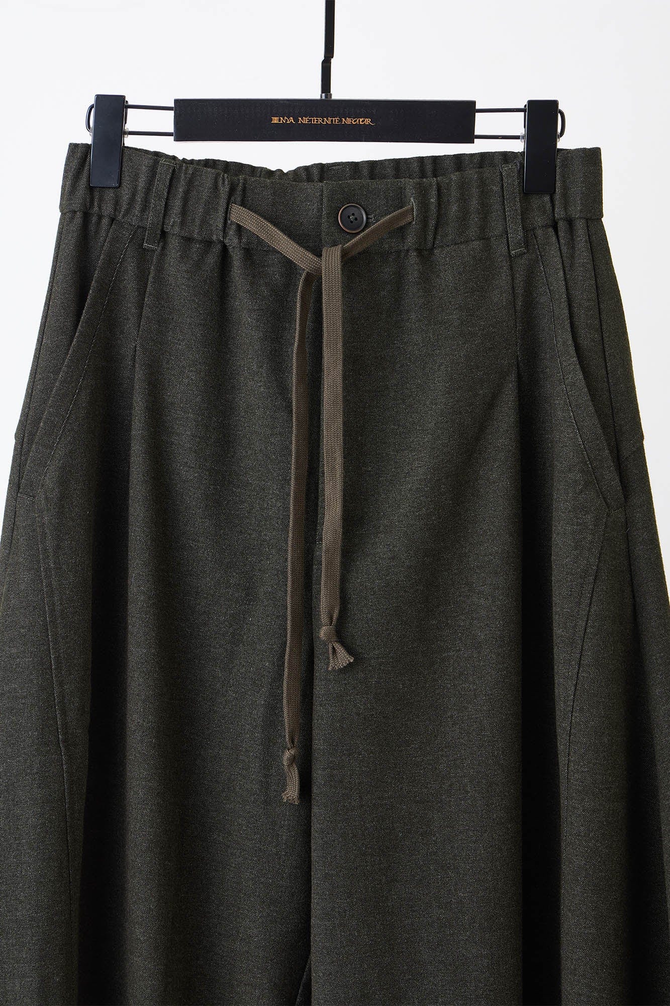 ILNya Nieternite Nifutur Slanted Spliced Drawstring Wide-Leg Pants