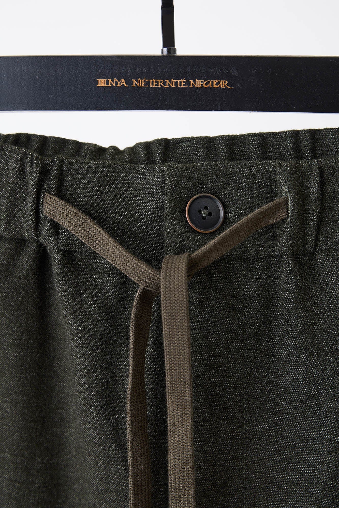 ILNya Nieternite Nifutur Slanted Spliced Drawstring Wide-Leg Pants