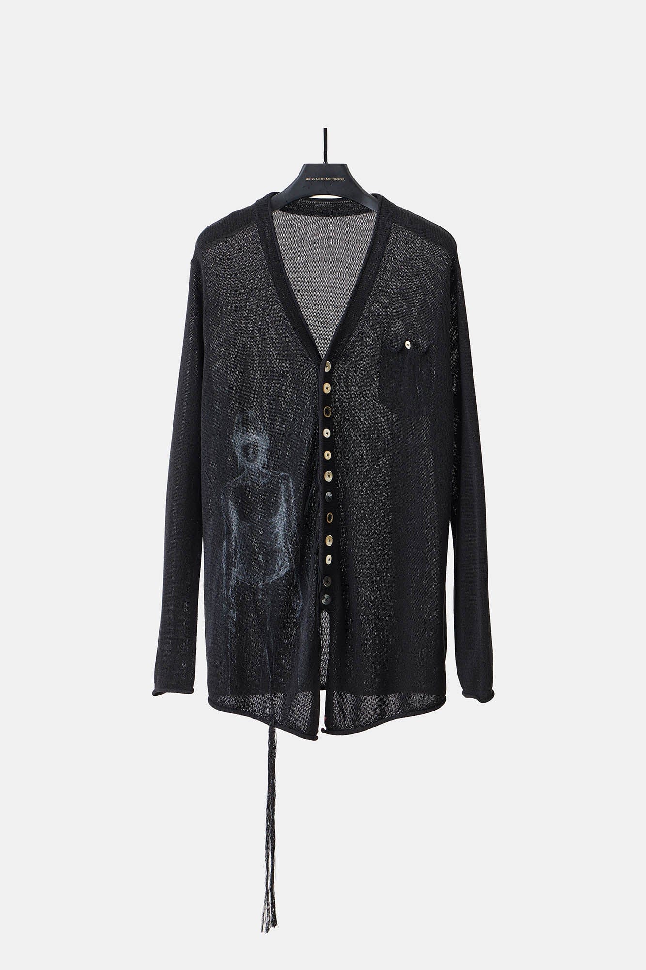 ILNya Nieternite Nifutur Ghostly Graphic Sheer Oversized Cardigan