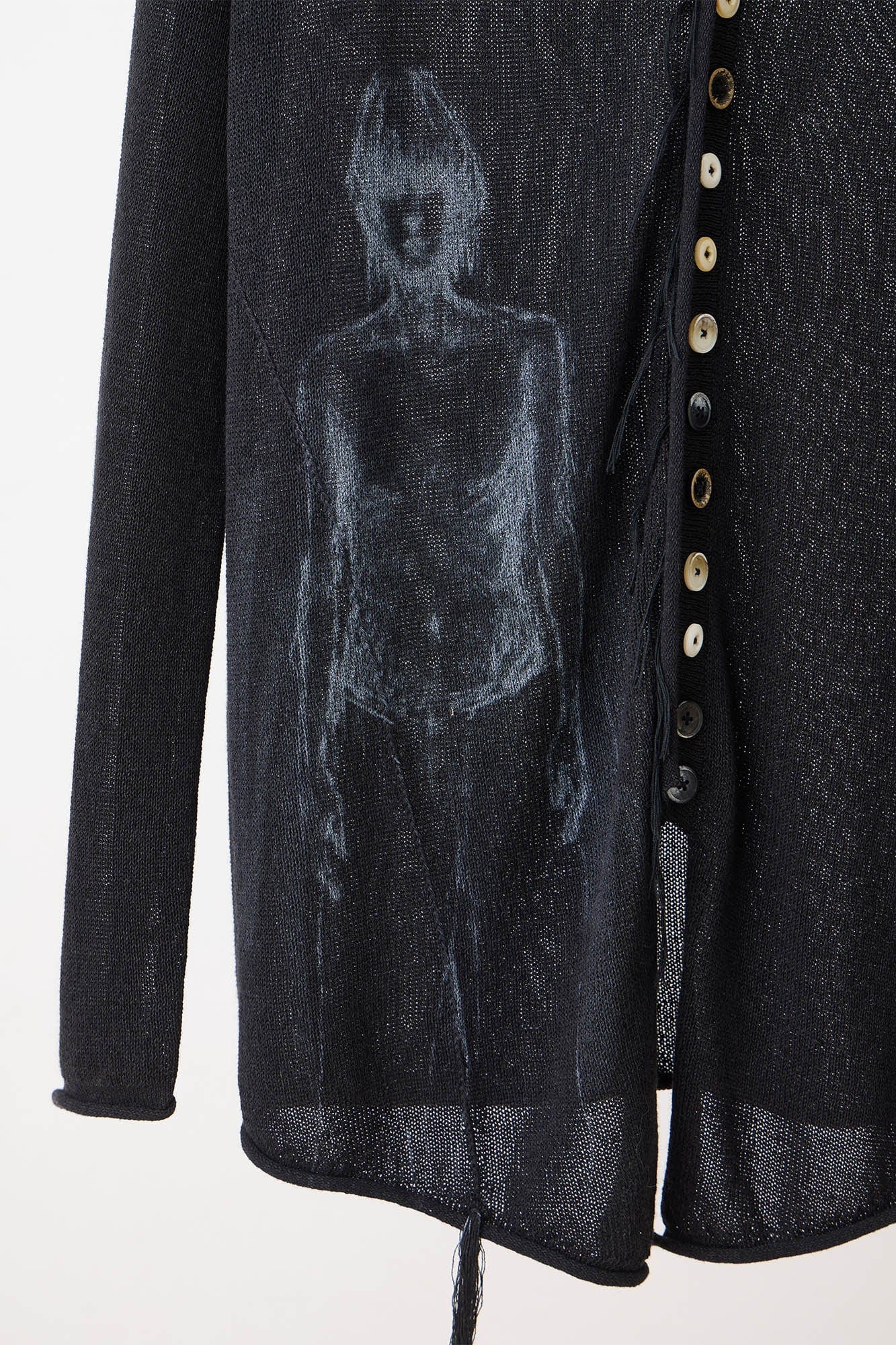 ILNya Nieternite Nifutur Ghostly Graphic Sheer Oversized Cardigan