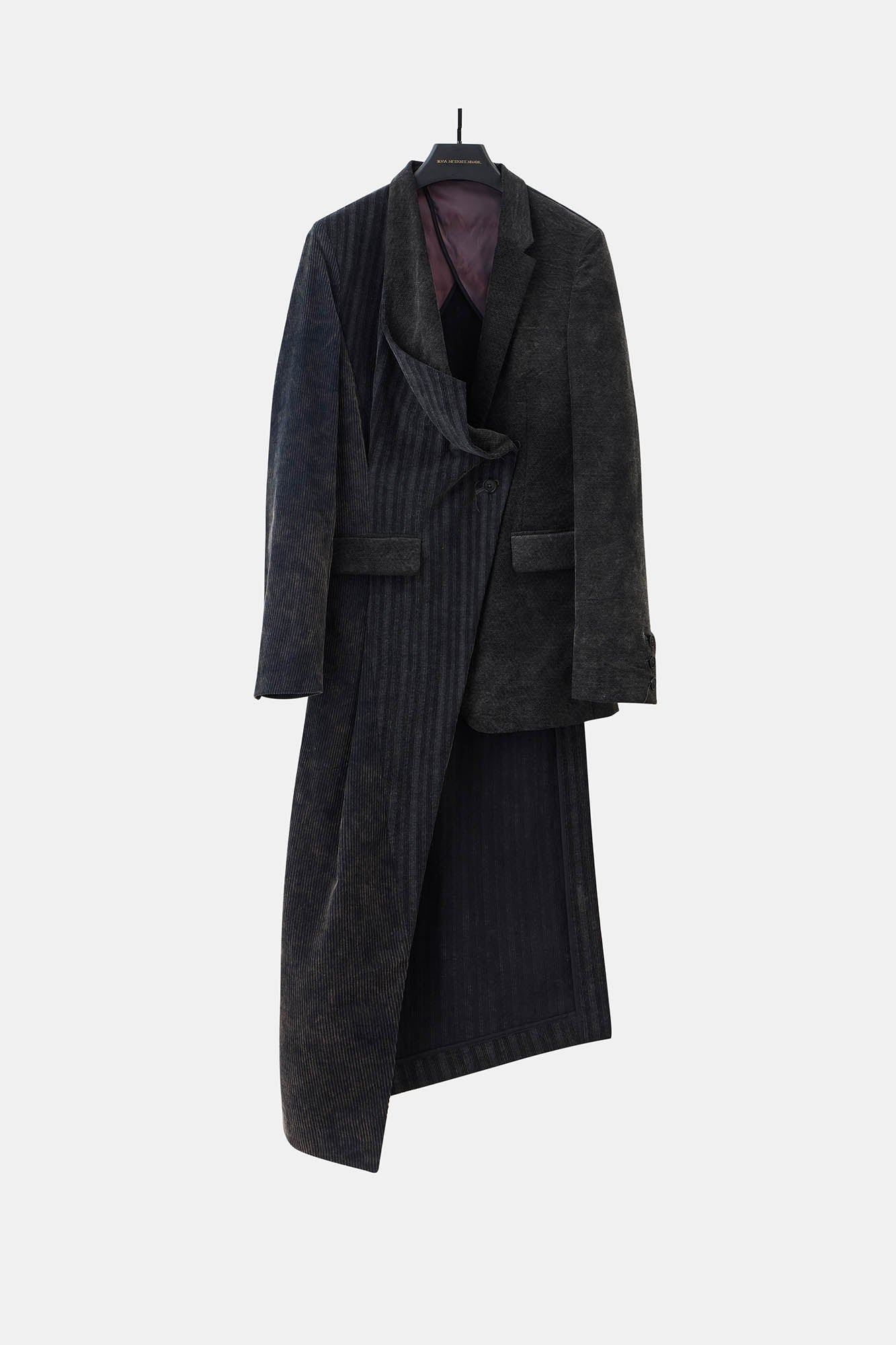 ILNya Nieternite Nifutur Distressed Corduroy Asymmetric Spliced Blazer