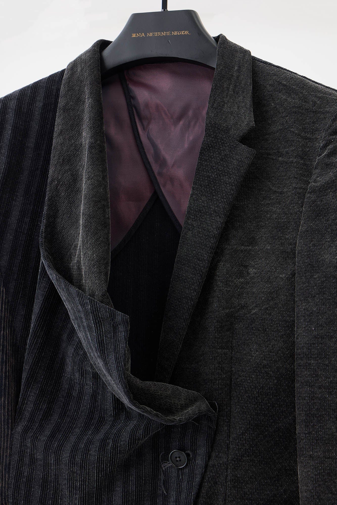 ILNya Nieternite Nifutur Distressed Corduroy Asymmetric Spliced Blazer