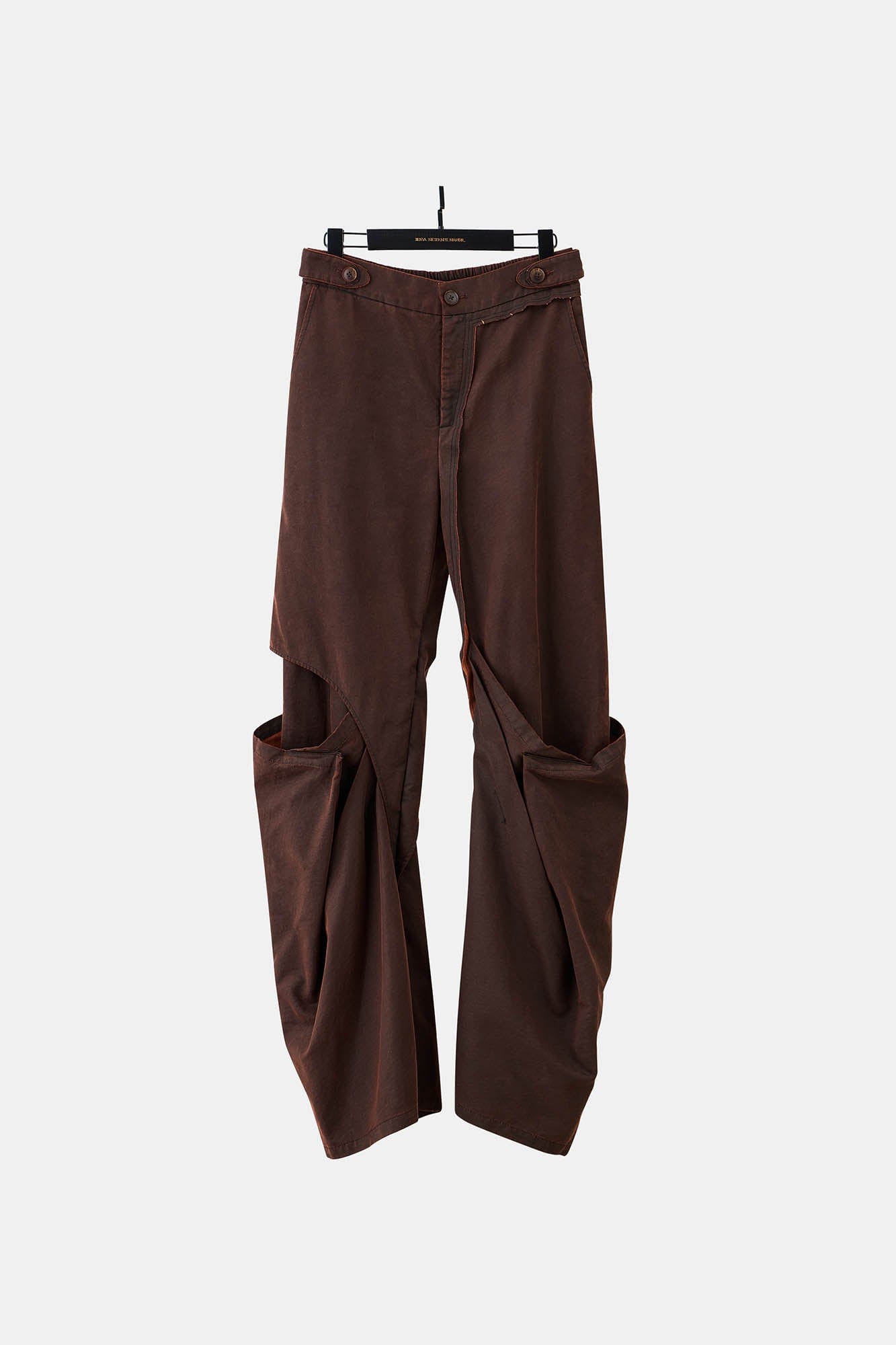 ILNya Nieternite Nifutur Weathered Coated Deconstructed Trousers