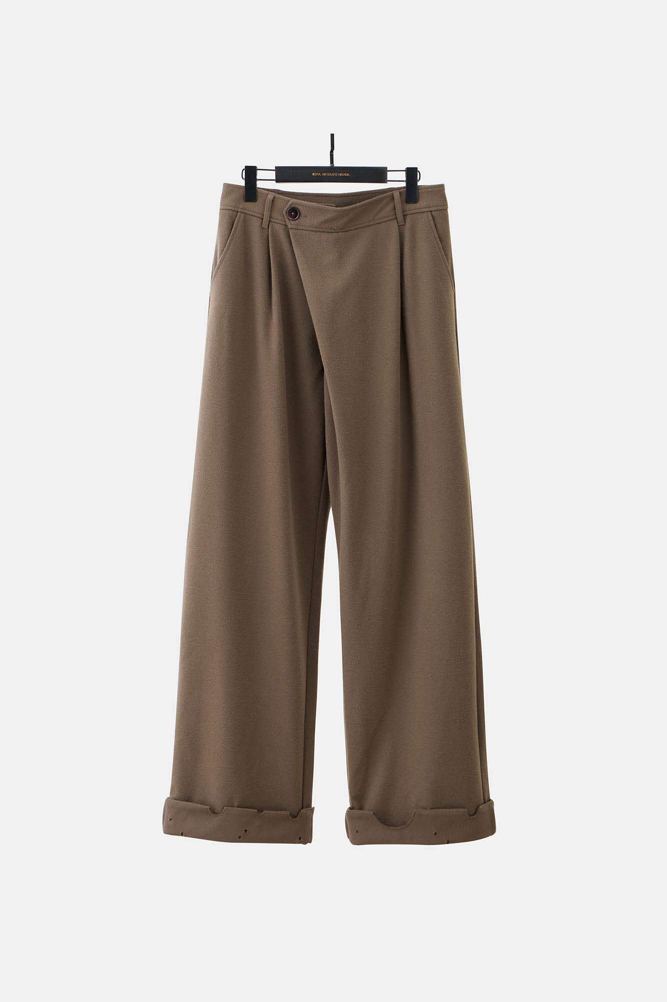 ILNya Nieternite Nifutur Distressed Hem Asymmetrical Fly Trousers
